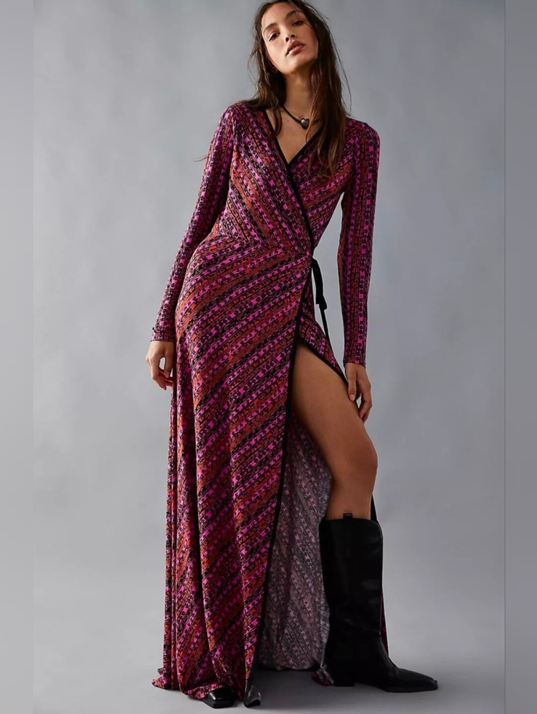 Free People Floral Wrap Maxi Dress Xs